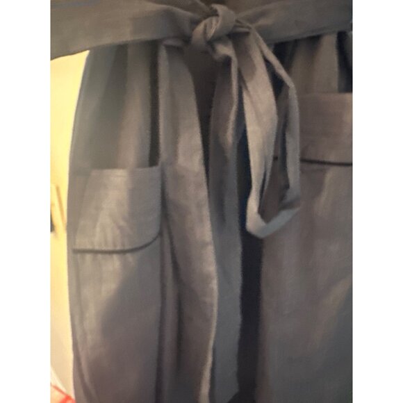 The Vermont Country Store L/XL Blue Cotton Robe Belt Pockets Lounge Mens - Picture 3 of 5